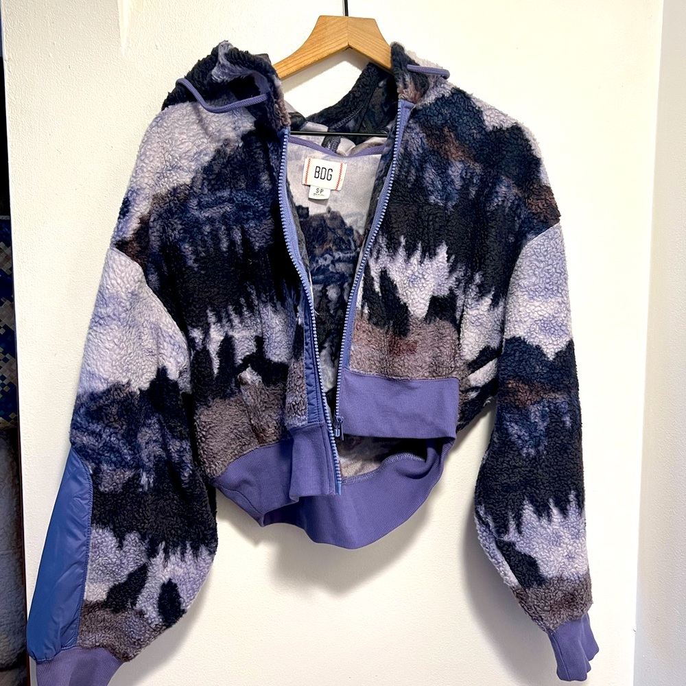 Urban outfitters cropped zip up hoodie